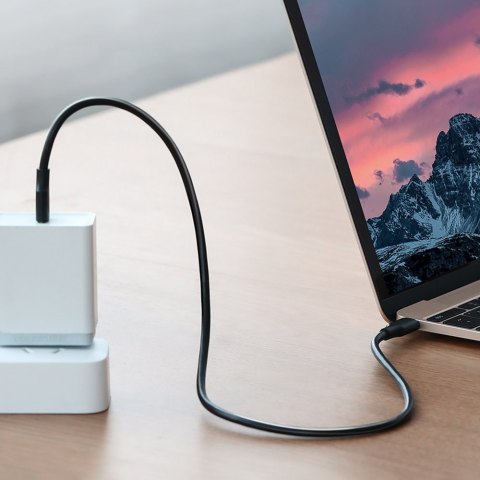 Kabel przewód USB Typ C do ładowania i transferu danych 3A 1m czarny