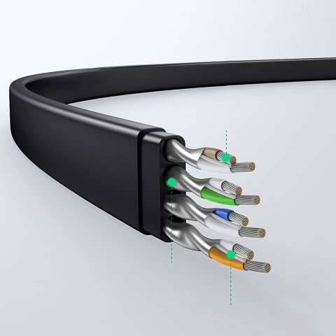 Płaski kabel sieciowy patchcord LAN RJ45 Ethernet Cat. 6 3m czarny