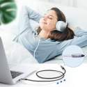 Przedłużacz kabel adapter audio AUX mini jack 3.5mm 1.5m niebieski