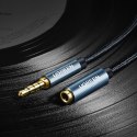 Przedłużacz kabel adapter audio AUX mini jack 3.5mm 1.5m niebieski