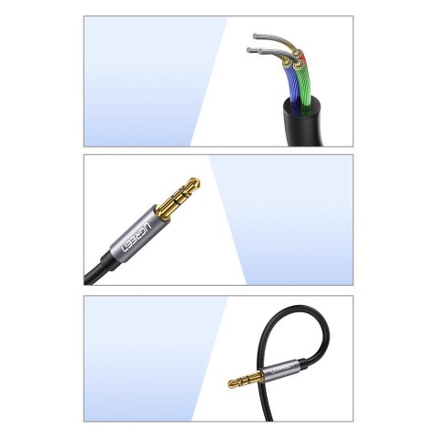 Przedłużacz kabel adapter audio AUX mini jack 3.5mm 1.5m niebieski