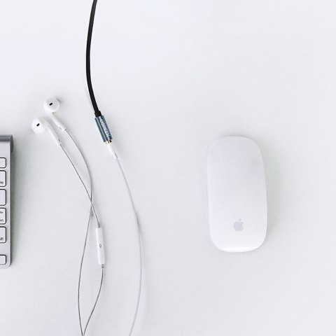 Przedłużacz kabel adapter audio AUX mini jack 3.5mm 1.5m niebieski
