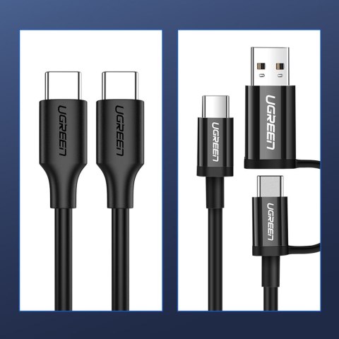 Kabel przewód USB-C do ładowania i transferu danych 3A 1.5m czarny