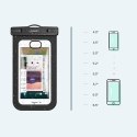 Wodoodporne etui torebka na telefon ze smyczą IPX8 do 30m czarny