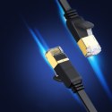 Kabel sieciowy internetowy płaski patchcord U/FTP Cat. 7 10Gb/s 0.5m czarny