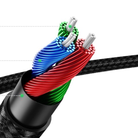 Wytrzymały kabel przewód audio AUX w oplocie minijack 3.5 mm 1m niebieski