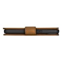 2w1 etui skórzany pokrowiec z klapką iPhone 14 Pro Anti-RFID Oil Wax Wallet Case jasno-brązowy