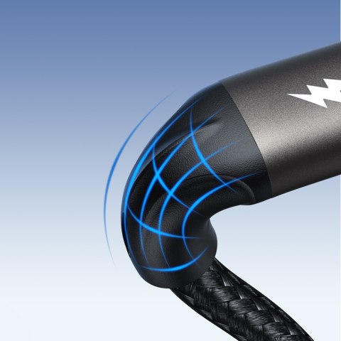 Kabel przewód Light-Speed Series USB-A - USB-C szybki transfer 100W 1.2m czarny