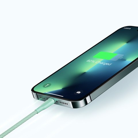 Kabel przewód do iPhone Multi-Color Series USB-A - Lightning 3A 1m zielony