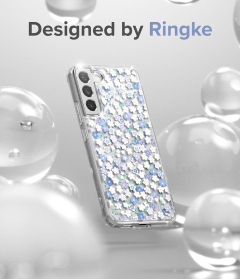 Pancerne etui pokrowiec z żelową ramką Galaxy S22+ Fusion Design Floral przezroczysty