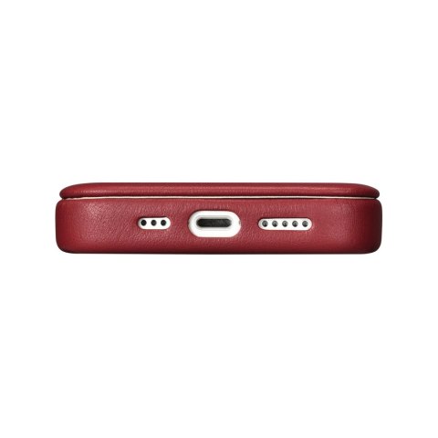 Skórzane etui iPhone 14 Pro Max z klapką magnetyczne MagSafe CE Premium Leather bordowy