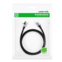 Kątowy kabel przewód USB-C Power Delivery 60W 20V 3A 1m czarno-szary