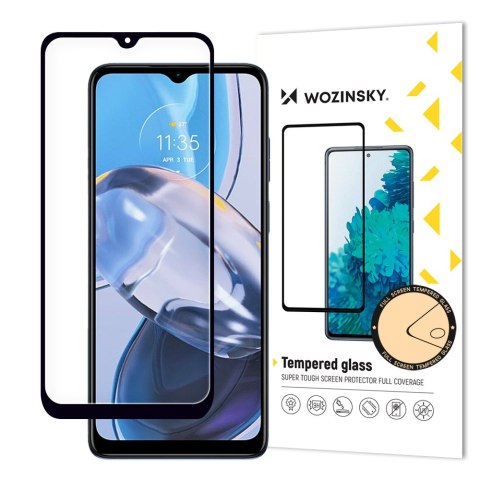 Szkło hartowane 9H na cały ekran Motorola Moto E22i / E22 z ramką Case Friendly czarny