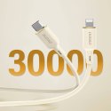 Kabel przewód wzmacniany SR do iPhone USB-C - Lightning 30W 1m beżowy