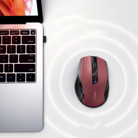 Precyzyjna mysz bezprzewodowa USB 2.4GHz Bluetooth 5.0 optyczna 4000 DPI czerwona