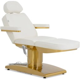 Fotel kosmetyczny SPA podgrzewany 3 silniki 200 kg VARESE - biało złoty