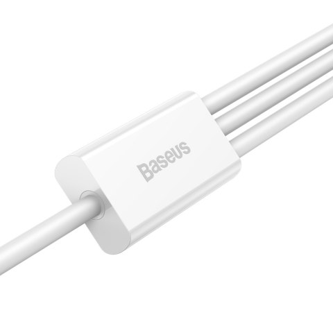 3w1 Kabel przewód Superior Series USB-A - USB-C / Lightning / micro USB 3.5A 1m - biały