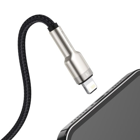 Kabel przewód Cafule Series Metal Data USB-A - iPhone Lightning 2.4A 1m - czarny