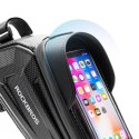 Sakwa rowerowa na ramę pancerna z kieszonką na telefon nawigację 1.7l - czarna