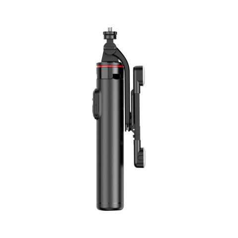 Selfie stick teleskopowy z pilotem + 2x lampka LED stojak tripod na telefon 1.3m - czarny