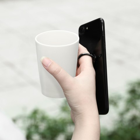 Uchwyt magnetyczny do telefonu na palec Privity Ring z funkcją stojaka - czarny