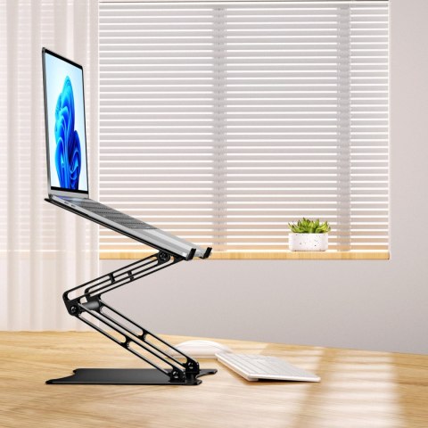 ZESTAW Podstawka pod laptopa aluminiowa + podstawka do smartfona - czarna