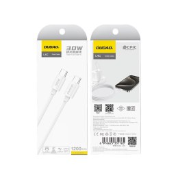 Kabel przewód L4C USB-C - USB-C 30W 480Mb/s 1.2m - biały
