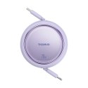 Kabel przewód zwijany Free2Pull USB-C - iPhone Lightning 20W 1m - fioletowy
