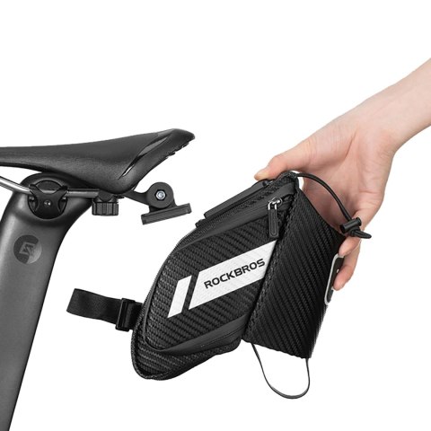 Torba rowerowa pod siodełko z kieszonką na butelkę bidon 1.5l - czarna