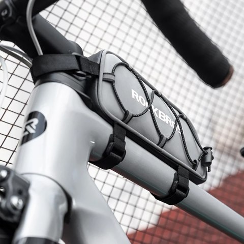 Torba sakwa rowerowa mocowana na ramę 0.9l - srebrna