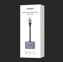 Adapter przejściówka audio USB-C - USB-C + mini jack 3.5mm - szary
