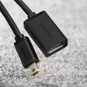 Adapter przejściówka mini USB-B (męski) - USB-A (żeński) OTG 10cm - szary