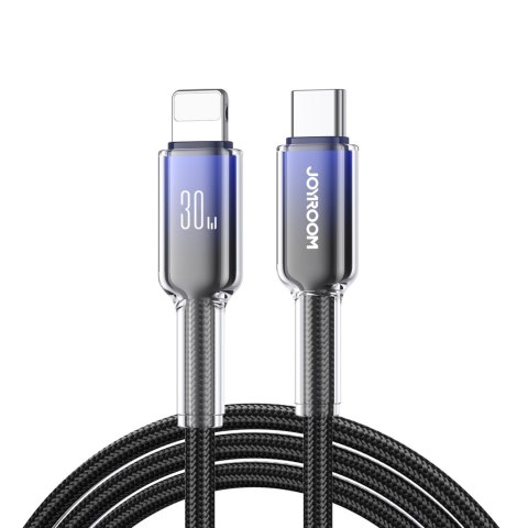 Kabel przewód Crystal-Clear Series 30W USB-C - iPhone Lightning 1.2m - czarny