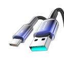 Kabel przewód Crystal-Clear Series 3A USB-A - USB-C 1.2m - czarny