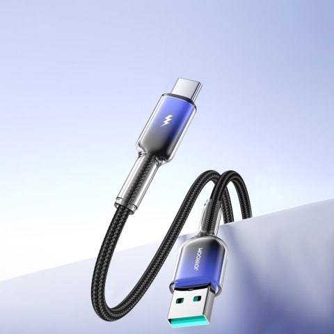 Kabel przewód Crystal-Clear Series 3A USB-A - USB-C 1.2m - czarny