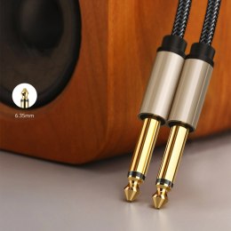 Kabel przewód audio mono TS jack 6.35mm - jack 6.35mm 3m - szary