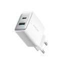 Ładowarka sieciowa USB-C - USB-A 30W PD - biała