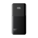 Powerbank 10000mAh z wbudowanymi kablami USB-C iPhone Lightning - czarny