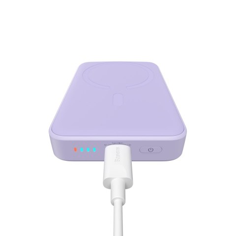 Powerbank magnetyczny indukcyjny 10000mAh 20W + kabel USB-C - fioletowy