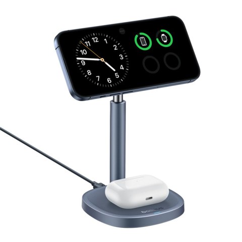 2w1 Ładowarka indukcyjna Orbit 2 Pro MagSafe Qi2 20W z chłodzeniem - szara
