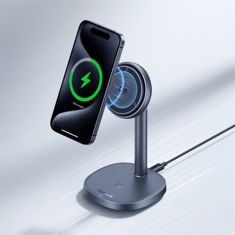 2w1 Ładowarka indukcyjna Orbit 2 Pro MagSafe Qi2 20W z chłodzeniem - szara