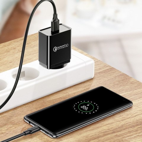 Kabel przewód USB-A 3.0 - USB-C 3A 1.5m - czarny