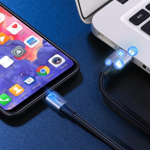 Kabel przewód USB-A - USB-C QC 3.0 3A 1.5m - szary