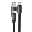 Kabel przewód USB-C - USB-A / USB-C 480Mb/s 3A 1.2m - czarny
