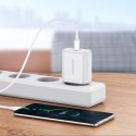 Kabel przewód USB-C - USB-C PD QC AFC 1m - biały