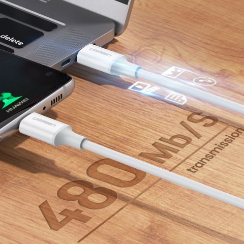 Kabel przewód USB-C - USB-C PD QC AFC 1m - biały