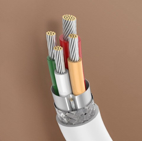 Kabel przewód USB-C - USB-C PD QC AFC 1m - biały