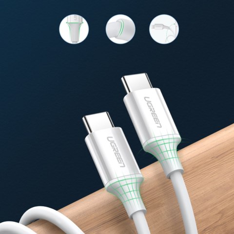 Kabel przewód USB-C - USB-C PD QC AFC 1m - biały