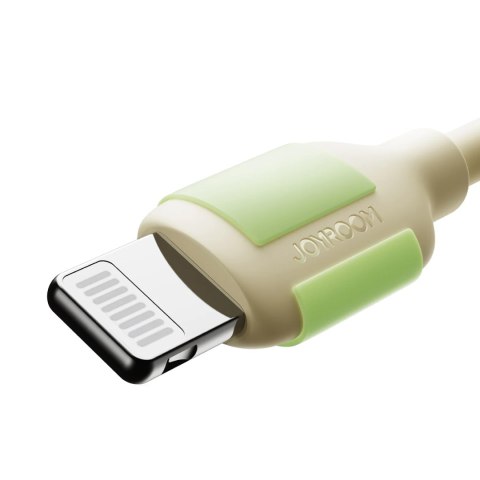 Kabel przewód USB-C - iPhone Lightning z fluorescencyjną końcówką 30W 1.2m - beżowy