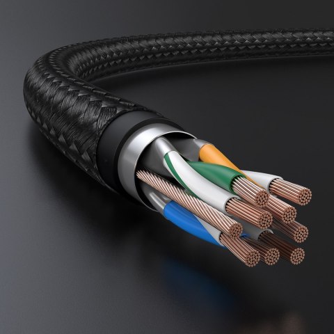 Kabel przewód patchcord Ethernet RJ45 Cat 7 10 Gbps 3m - czarny